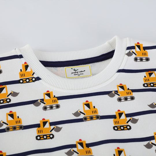 Kinder Sweatshirt mit lustigem Baustellenmuster EB