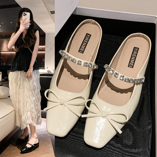 Damen elegante Schleifen-Pumps mit Kristall-Verzierung EB