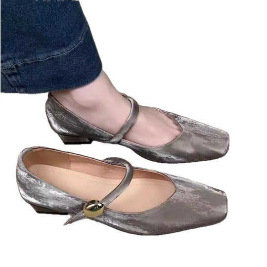 Damen Slipper mit eleganter Schnalle und modischem Blockabsatz EB