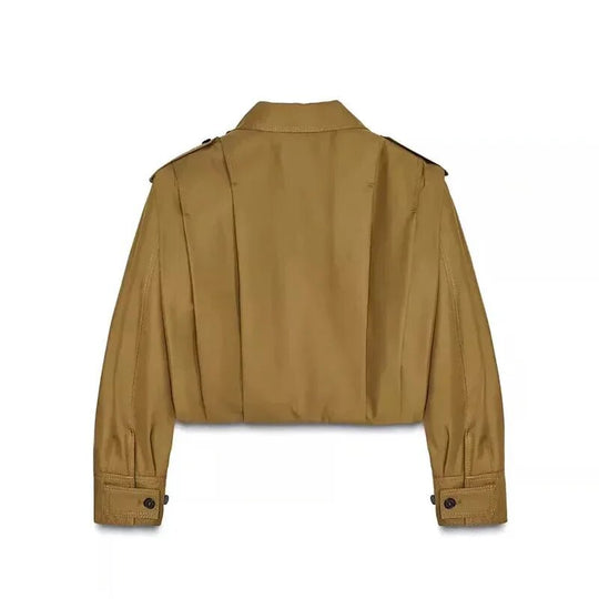 Damen modische taillierte Bluse mit durchgehenden Knopfdetails EB