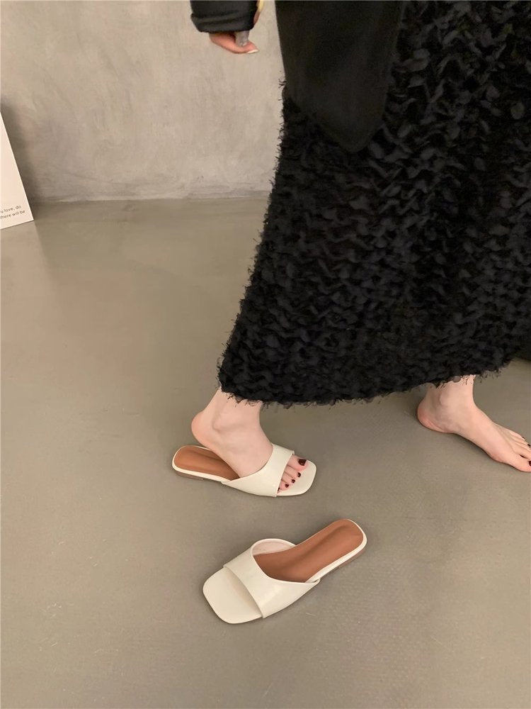 Damen modische Slide-Pantoletten mit elegantem Riemen und bequemer Fußbettgestaltung EB