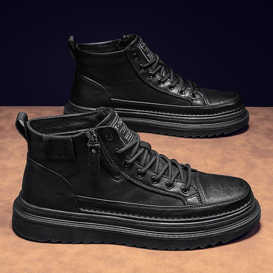 Damen Modische High-Top Stiefel mit rutschfester Sohle und praktischem Reißverschluss EB