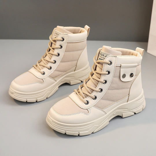 Damen modische High-Top Sneakers mit dämpfendem Profil und verstärktem Kragen EB