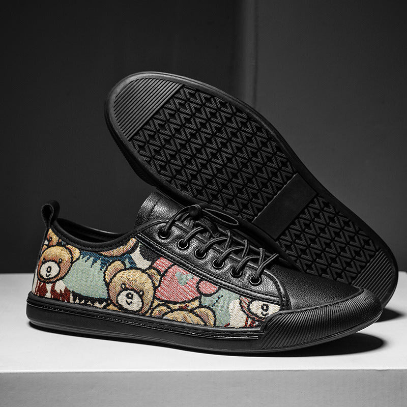 Damen Sneakers mit kreativem Bärenmotiv und rutschfester Sohle EB