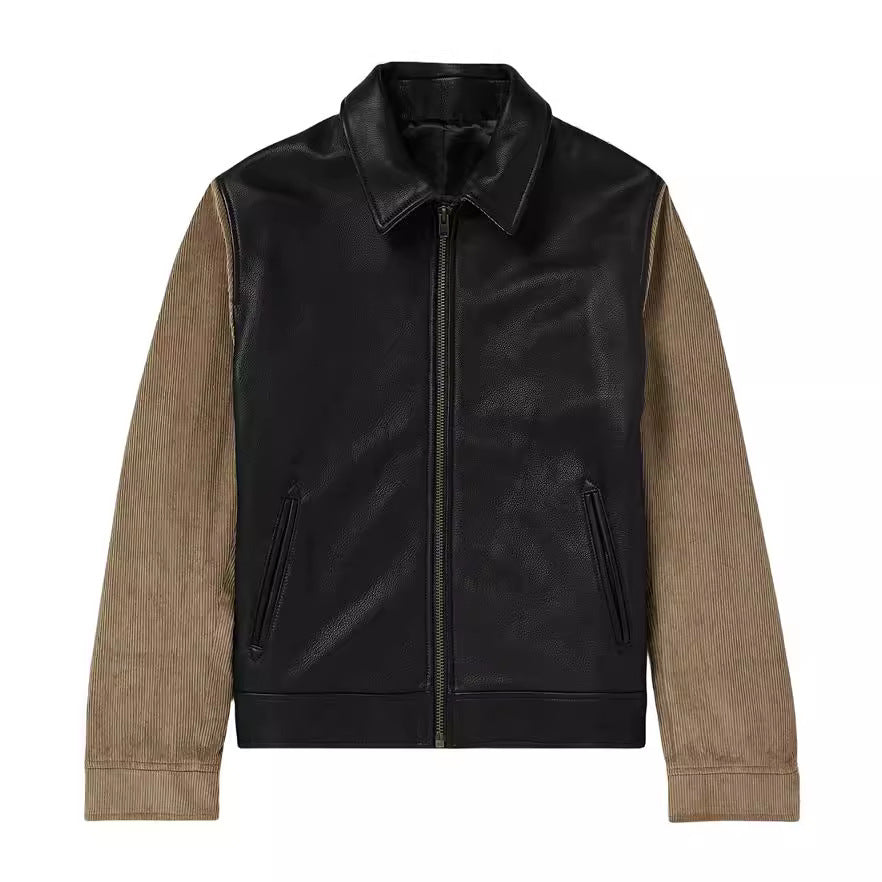 Herren modische Übergangsjacke mit Kontrastärmel und modernem Kragen EB