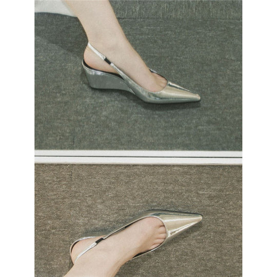 Damen Slingback Wedges mit spitzem Design EB