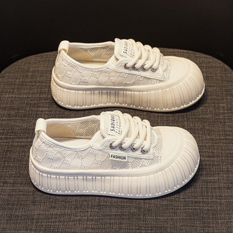 Damen Sportliche Plateausneaker mit luftiger Mesh-Oberfläche und modischem Design EB
