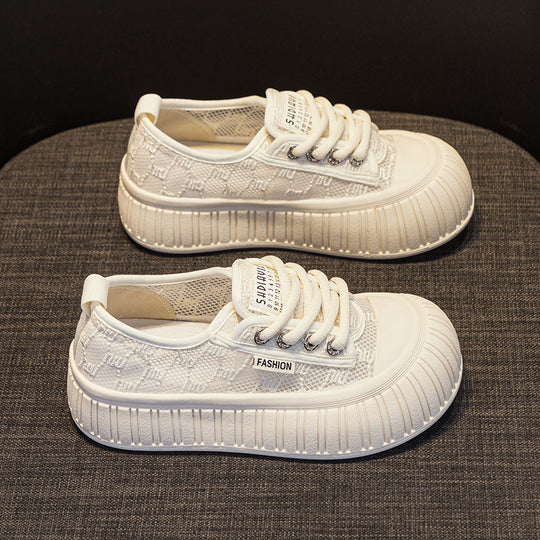 Damen Sportliche Plateausneaker mit luftiger Mesh-Oberfläche und modischem Design EB
