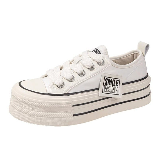 Damen Plateau Sneakers mit doppelter Sohle und trendigem Design EB
