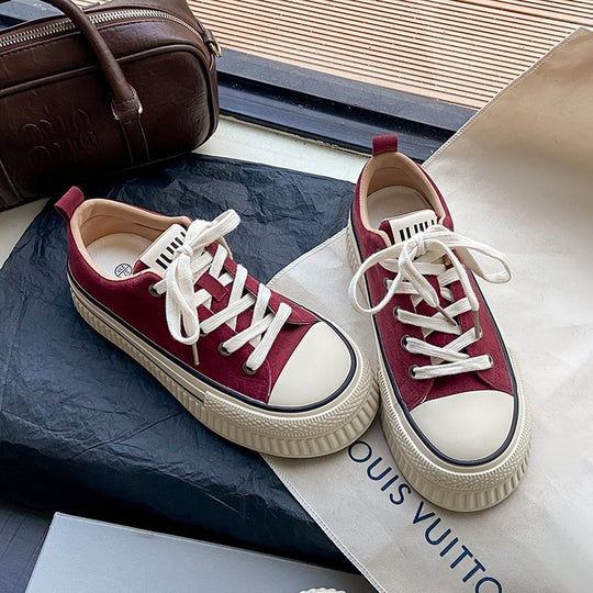 Damen modische Sneakers mit robustem Plateau und klassischem Design EB