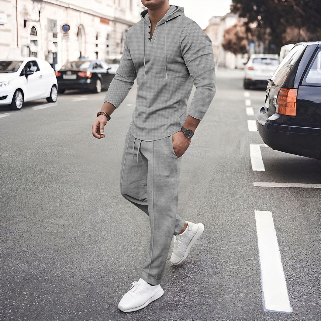 Herren sportliches Hoodie und Jogginghose Set mit atmungsaktiver Struktur EB