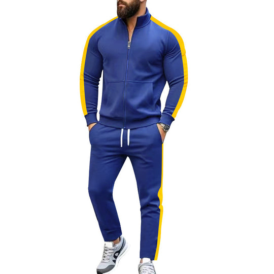 Herren Sportlicher Trainingsanzug mit modernem Stehkragen und praktischen Taschen EB