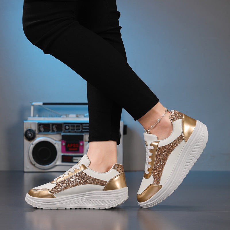 Damen Sneaker mit glitzernden Akzenten und bequemer Sohle EB