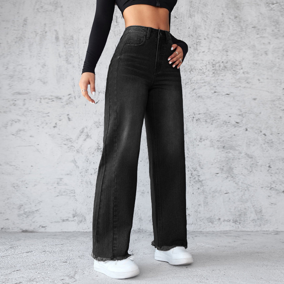 Damen Weite High-Waist Jeans im modernen Vintage-Look EB