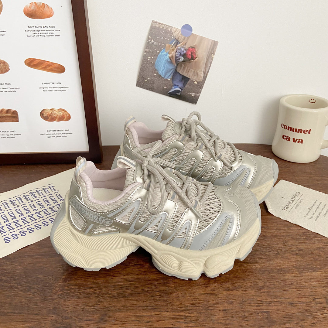 Damen Sportliche Lauf-Sneaker mit atmungsaktiver Netz-Oberfläche und dämpfender Sohle EB