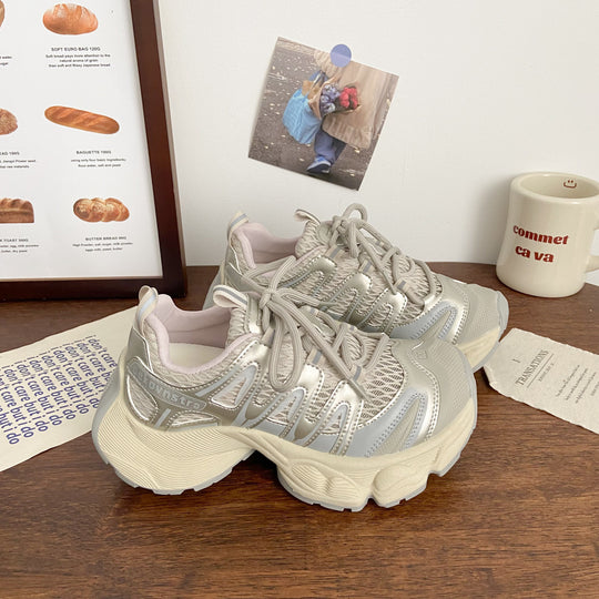 Damen Sportliche Lauf-Sneaker mit atmungsaktiver Netz-Oberfläche und dämpfender Sohle EB