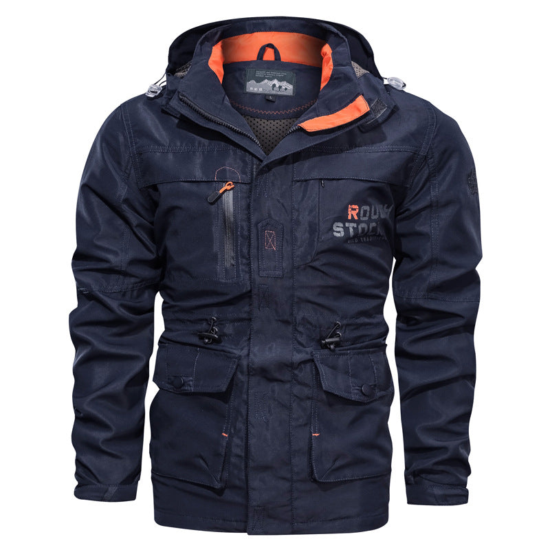 Herren nan wasserfeste und winddichte Outdoorparka mit abnehmbarer Kapuze EB