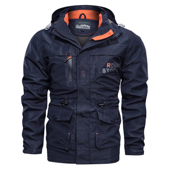 Herren nan wasserfeste und winddichte Outdoorparka mit abnehmbarer Kapuze EB