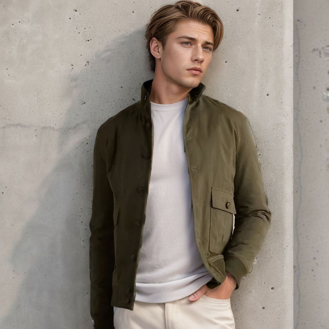 Herren modische Wildlederjacke mit strukturiertem Design EB