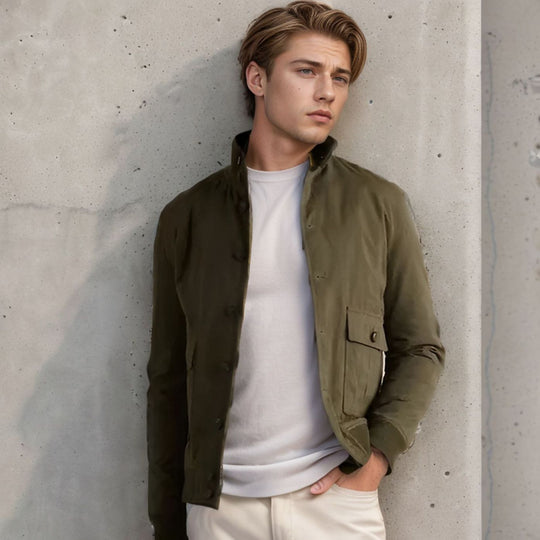 Herren modische Wildlederjacke mit strukturiertem Design EB