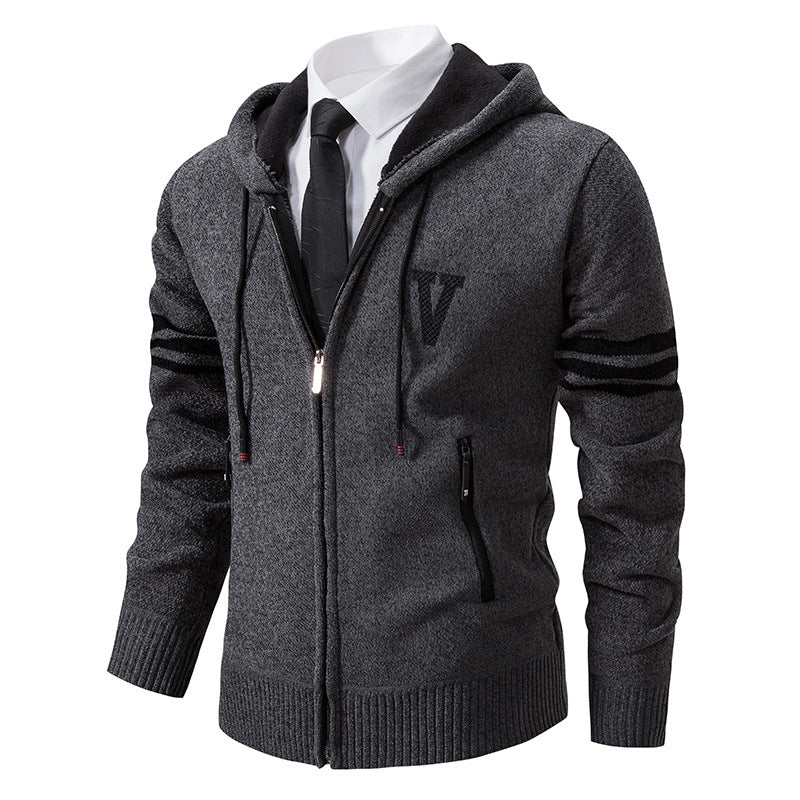 Herren Freizeitjacke mit modernem Stehkragen und kontrastierenden Streifen EB