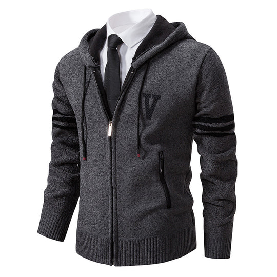 Herren Freizeitjacke mit modernem Stehkragen und kontrastierenden Streifen EB