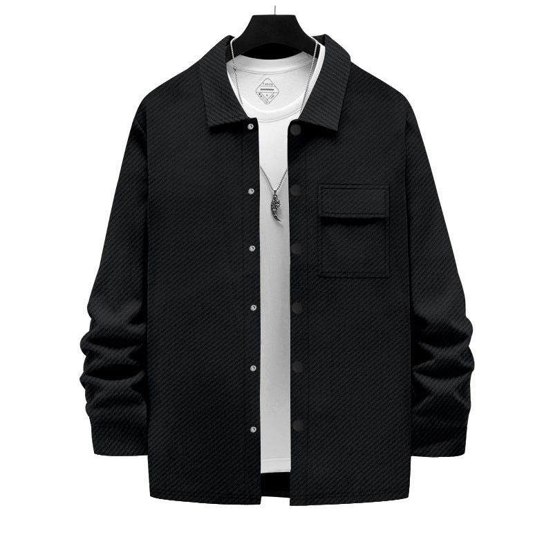 Herren lässige Freizeitjacke mit strukturiertem Design und praktischen Taschen EB