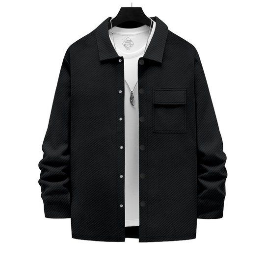 Herren lässige Freizeitjacke mit strukturiertem Design und praktischen Taschen EB