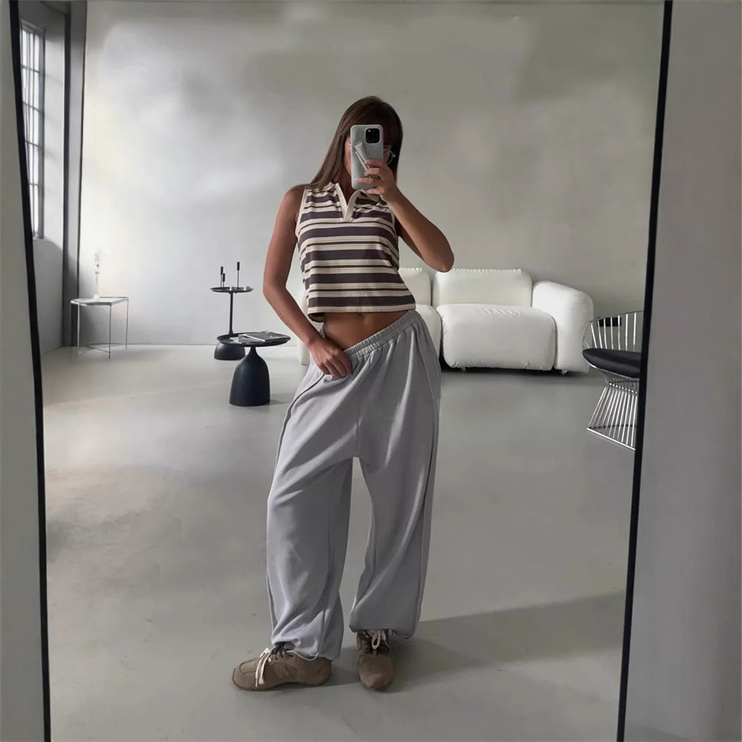 Damen nan weite Lounge-Jogginghose mit elastischem Komfortbund und seitlichen Eingrifftaschen EB
