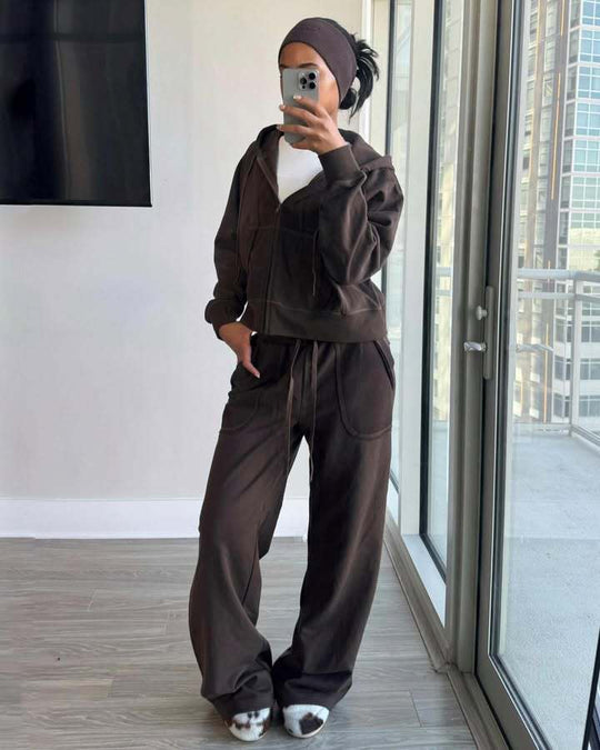 Damen lässiger Hoody- und Freizeithosen-Set EB
