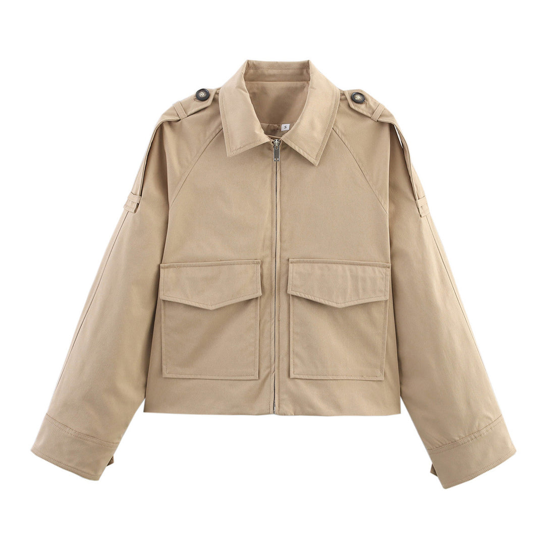 Damen modische Utility-Jacke mit praktischen Taschen EB