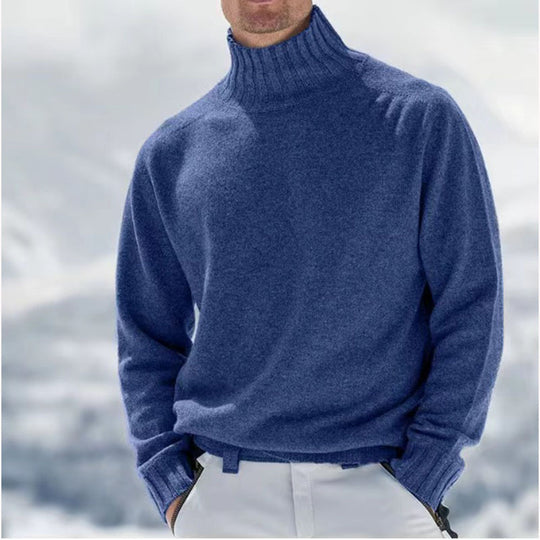 Herren Rollkragenpullover aus hochwertiger Wolle mit strukturierten Details EB