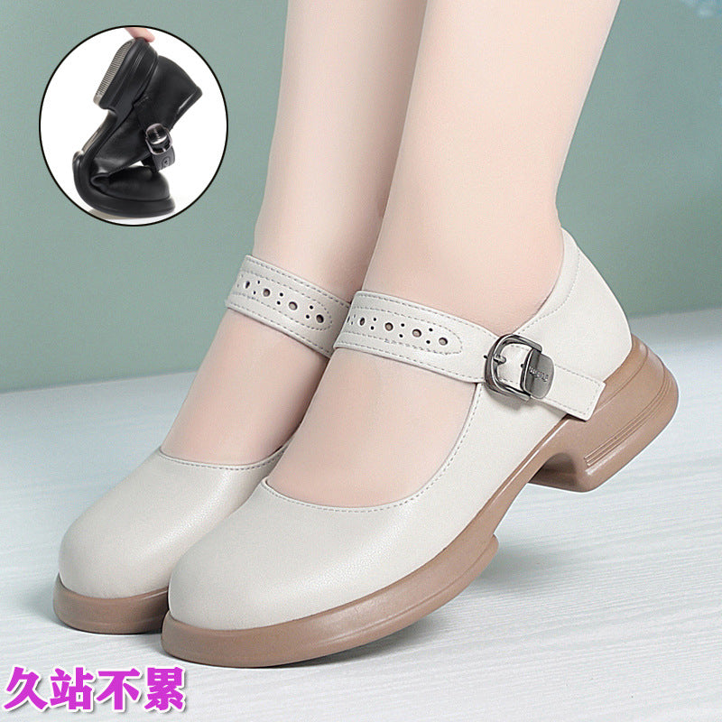 Damen Mary Jane Ballerinas mit verstellbarem Riemen und komfortablem Fußbett EB