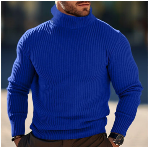 Herren nan gerippter Rollkragenpullover schmal geschnitten aus Feinstrick mit Stretch und thermoregulierender Wollmischung EB