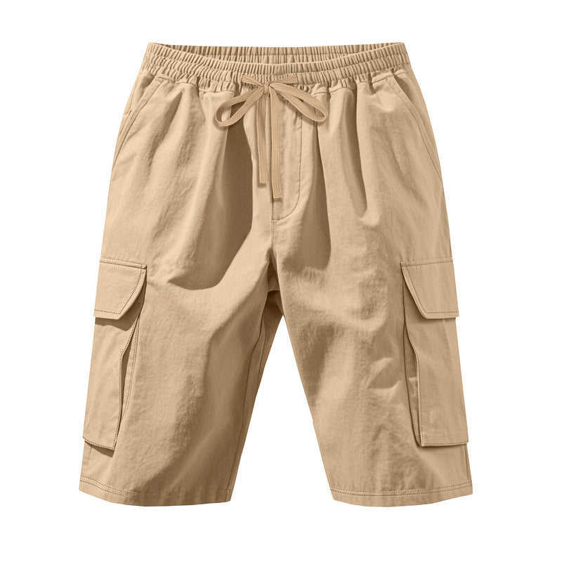 Herren nan knielange Utility-Shorts aus leichtem Baumwollmix mit elastischem Tunnelzugbund und aufgesetzten Klappentaschen EB