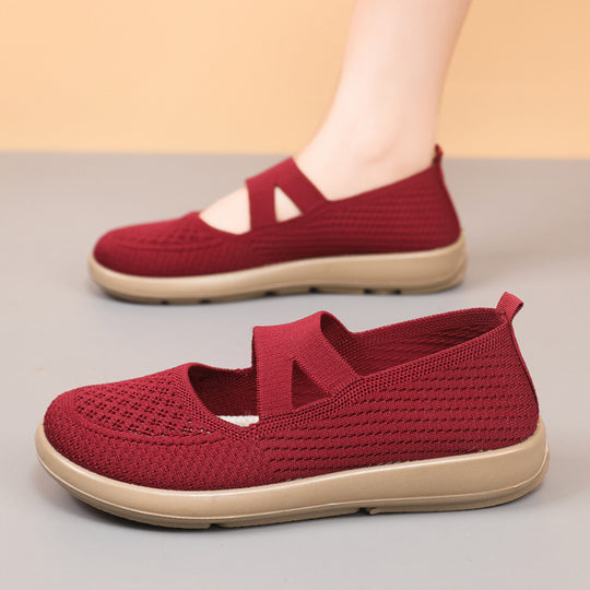 Damen leichte und atmungsaktive Ballerinas mit flexiblem Obermaterial EB