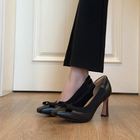 Damen elegante Pumps mit femininem Schleifendetail EB