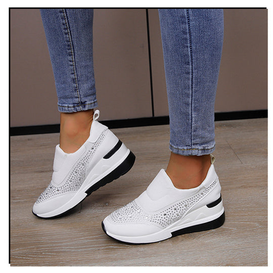 Damen Sportliche Sneakers mit funkelnden Strassdetails EB