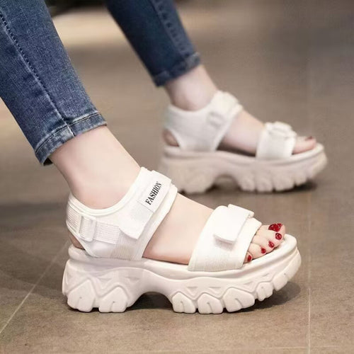 Damen Trendige Chunky Sandalen mit verstellbaren Riemen EB
