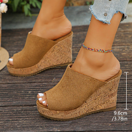 Damen Clogs mit elegantem Kork-Wedge-Design EB