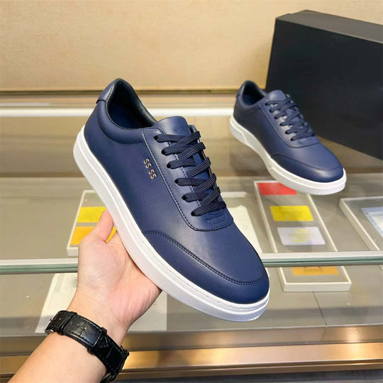 Damen modische Sneakers aus hochwertigem Leder mit komfortablem perforiertem Design EB