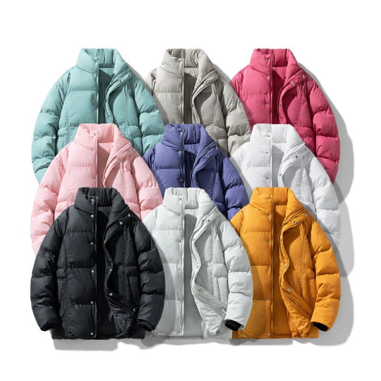 Herren gesteppte Thermoisolierte Winterjacke mit hohem Stehkragen und verdeckter Druckknopfleiste EB
