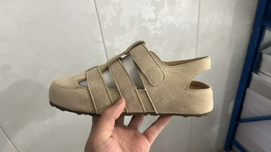 Damen Freizeitsandalen mit modischem Riemen und hochwertigem Wildleder EB