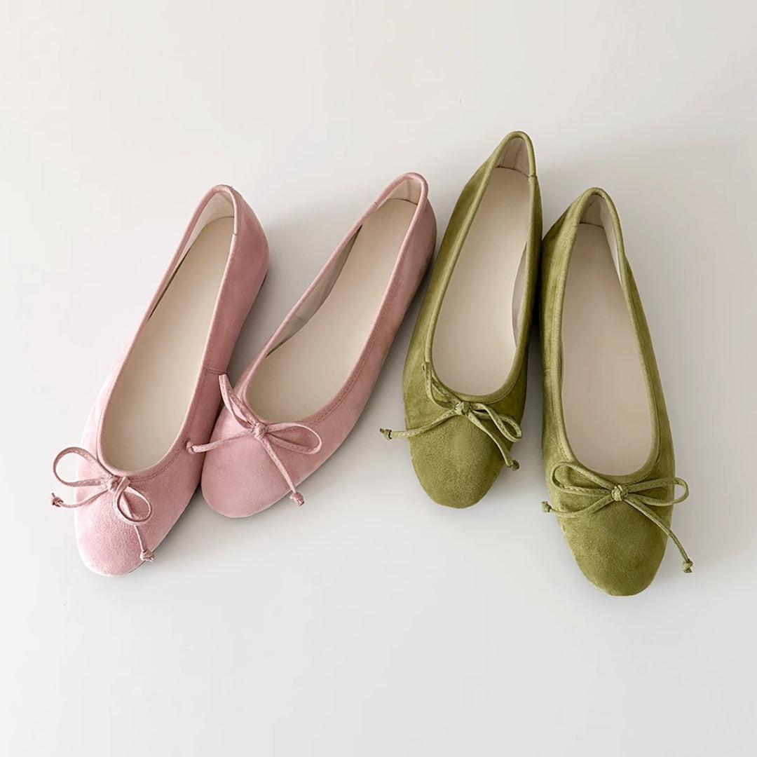 Damen Ballerinas mit zartem Schleifen-Detail und hochwertigem Wildleder EB