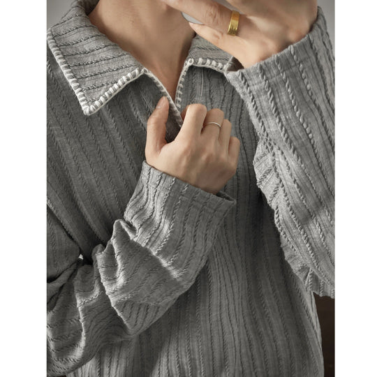 Herren Pullover mit lässigem strukturiertem Design und modischem Kragen EB