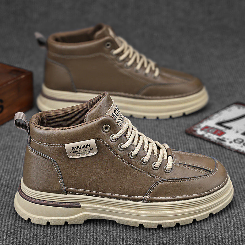 Damen Hochwertige Leder Sneakers mit modischem Design und dämpfender Sohle EB