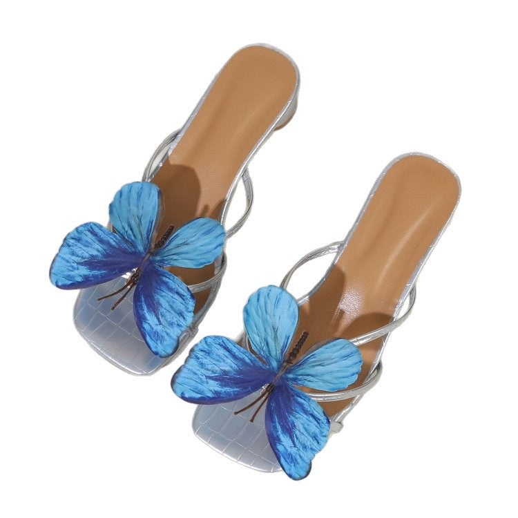 Damen Sandalen mit glamourem Schmetterlingsdesign EB