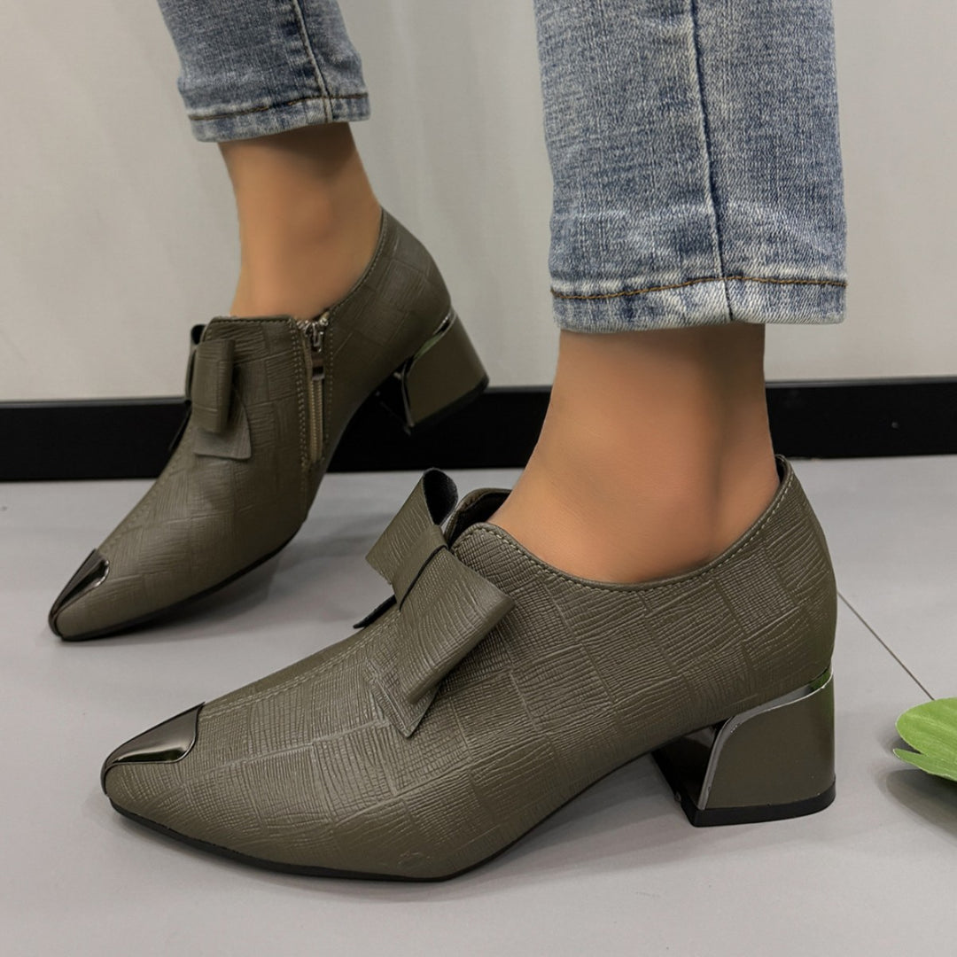 Damen elegante Stiefeletten mit modischem Schleifen-Detail und modernem Vorderteil EB