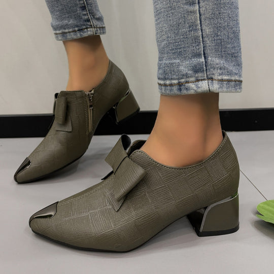Damen elegante Stiefeletten mit modischem Schleifen-Detail und modernem Vorderteil EB