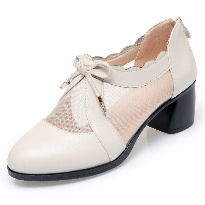 Damen elegante Pumps mit Spitze und atmungsaktivem Netz EB